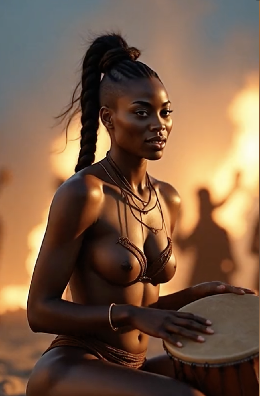 Cinematic ebony AI video concept